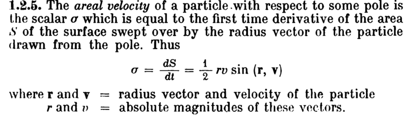 Areal Velocity Formula