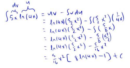 Integration By Parts 5x Ln 4x Dx Physics Forums