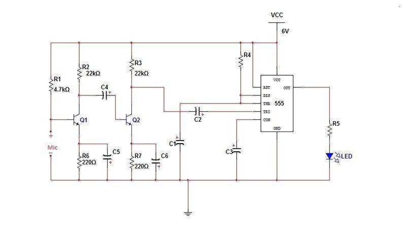 Clap ON Clap OFF Switch using 555 Timer