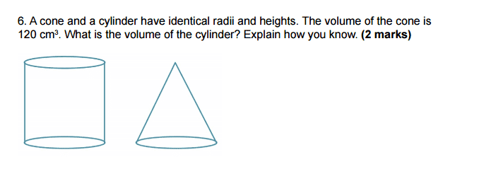 Finding the Volume of Cones and Cylinders Using Known Values