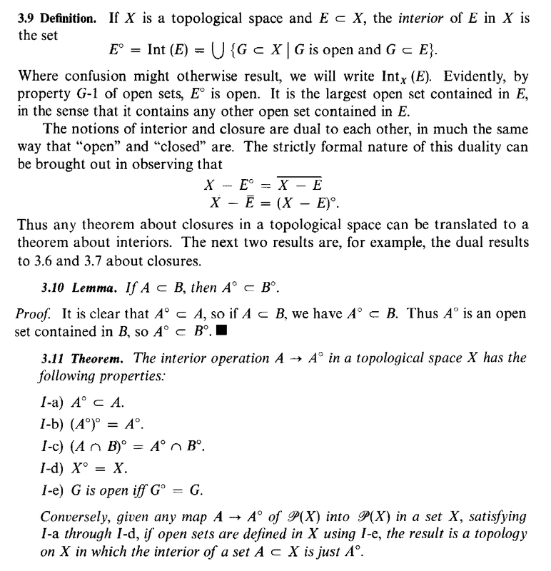 Closure & Interior as Dual Notions . Proving Willard Theorem 3.11