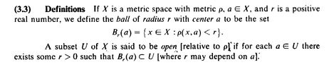 Stromberg -  Defn 3.3  ... Defn of a Ball of Radius r with Center a  ... .png