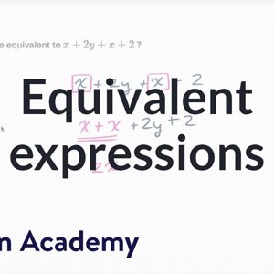 How to find equivalent expressions by combining like terms and using the distributive property