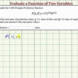 Ex: Evaluate a Function of Two Variables (Cobb-Douglas Production Function)