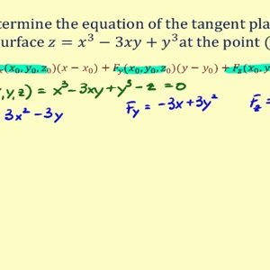 Determining the Equation of a Tangent Plane