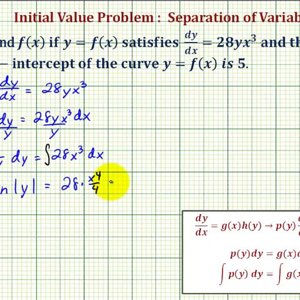 Ex 1: Initial Value Problem Using Separation of Variables Involving Natural Logarithm<