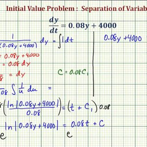 Ex: Solve a Differential Equation that Models the Change in a Bank Account Balance