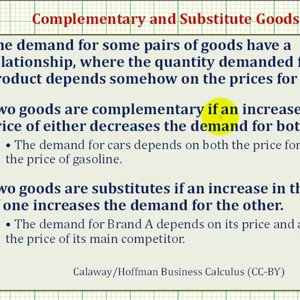 Ex: Complementary and Substitute Goods - Demand Function