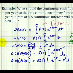 Ex 2:  Continuous Money Flow needed for a Given Future Value