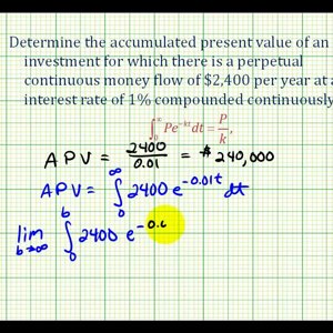 Ex:  Present Value of Perpetual Money Flow