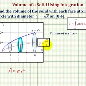 Ex 3: Volume of a Solid with Known Cross Section Using Integration - Volume by Slices