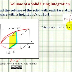 Ex 4: Volume of a Solid with Known Cross Section Using Integration - Volume by Slices