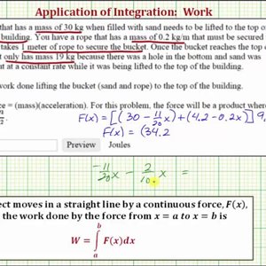 Ex: Find the Work Lifting a Leaking Bucket of Sand and Rope Given Mass