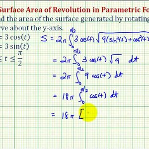 Ex 1: Surface Area of Revolution in Parametric Form