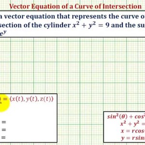 Ex 2: Vector Valued Function - Curve of Intersection