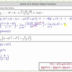 Determine Limits of a Vector-Valued Function (Basic)