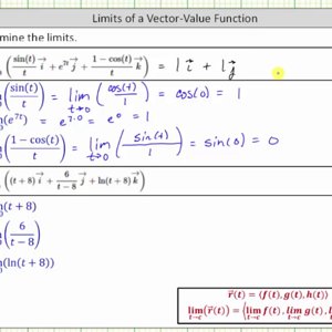 Determine Limits of a Vector-Valued Function (Special)