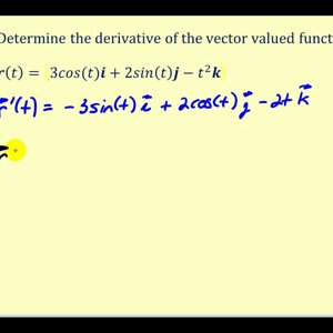 The Derivative of a Vector Valued Function