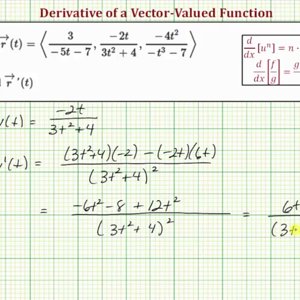 Find the Derivative of a Vector Function (Chain, Quotient Rule)