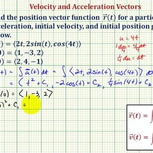 Ex: Find the Velocity and Position Vector Functions Given the Acceleration Vector  Function