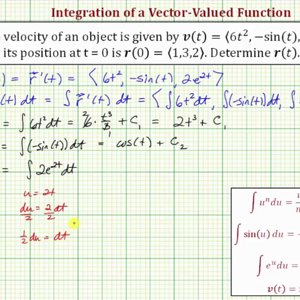 Integrate a Velocity Vector-Valued Function to Find Position Function