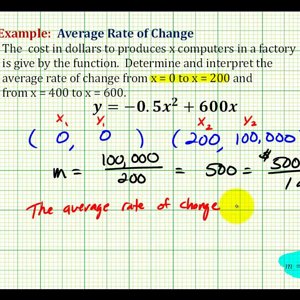 Ex:   Determine Average Rate of Change