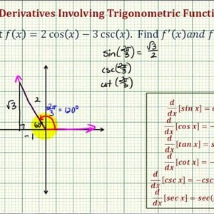 Ex: Find a Derivative and Derivative Function Value (Cosine and Cosecant)