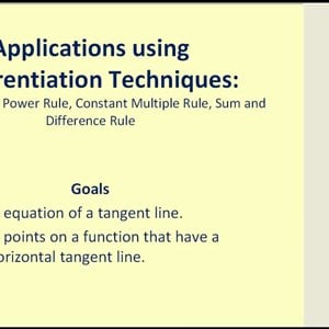 Applications of the Derivatives Using the Power Rule