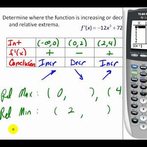 Example:   Increasing/Decreasing / Concavity / Relative Extrema / Points of Inflection