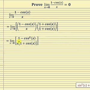 Prove the Limit as x Approaches 0 of (1-cos(x))/x