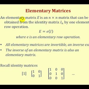 Elementary Matrices