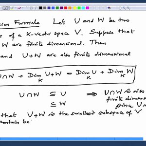 Linear Algebra by Prof. Dilip Patil (NPTEL):- Lecture 18: Dimension formula and its examples