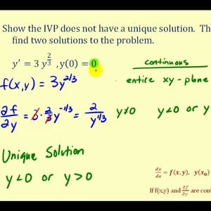 Find Two Solutions to a First Order Initial Value Problem - YouTube