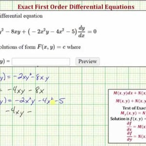 Ex 1:  Solve an Exact Differential Equation