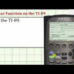 Graph a Linear Function on the TI-89 - YouTube