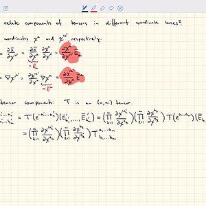 SH2372 General Relativity (7): Tensor components and coordinate transformations