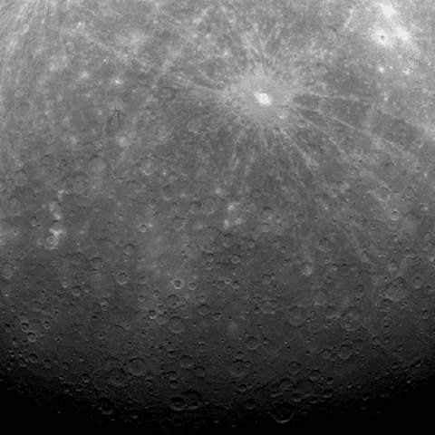 The first image of Mercury taken from orbit.